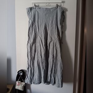 ALEXIA VON BECK Pale Grey Linen Maxi Tulip Skirt L